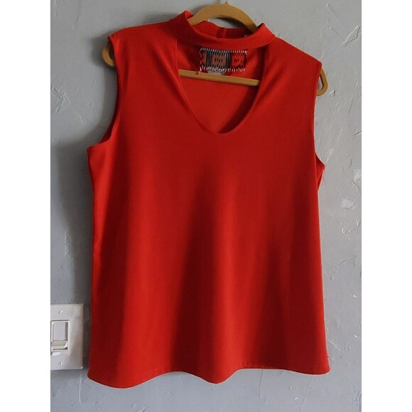 Adrian Karen L Not Label Size, Polyester Spandex, Red,Women's Tops Sleeveless. - Picture 2 of 10